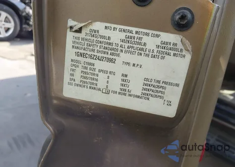 2004 Chevrolet Suburban C1500 from USA, damaged, VIN 1GNEC16Z24J270962